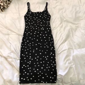 ZARA polka dot midi body con dress